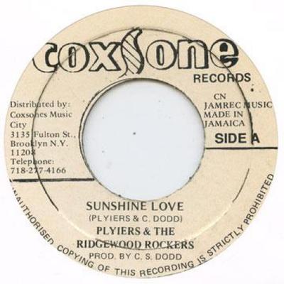 7-дюймовая пластинка PLYIERS, RIDGEWOOD ROCKERS - Sunshine Love SO2077 Studio One 1989 Ямайка Регги, Ска и Даб