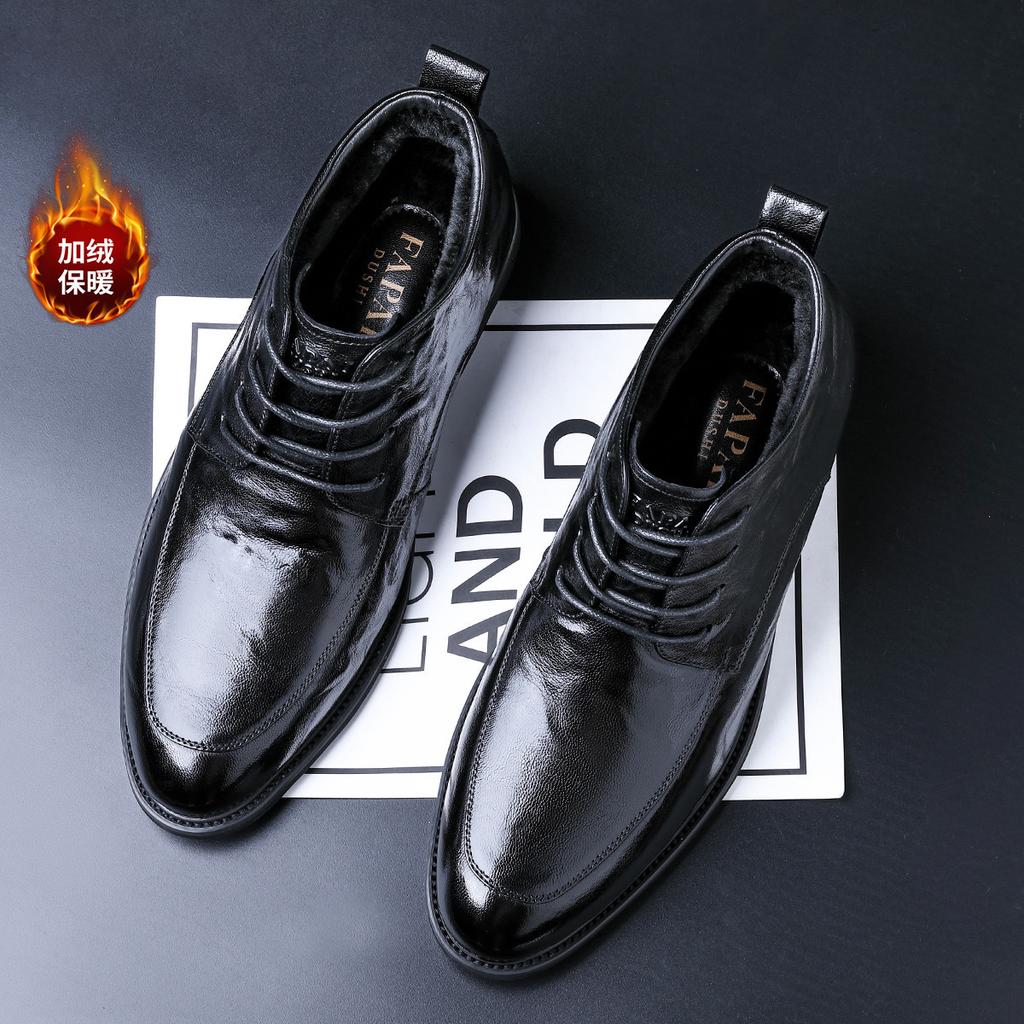 Осень-зима 2025 бархатные ботинки Мартин мужские кожаные высококлассные мужские ботинки Британский стиль модный тренд универсальные рабочие ботинки