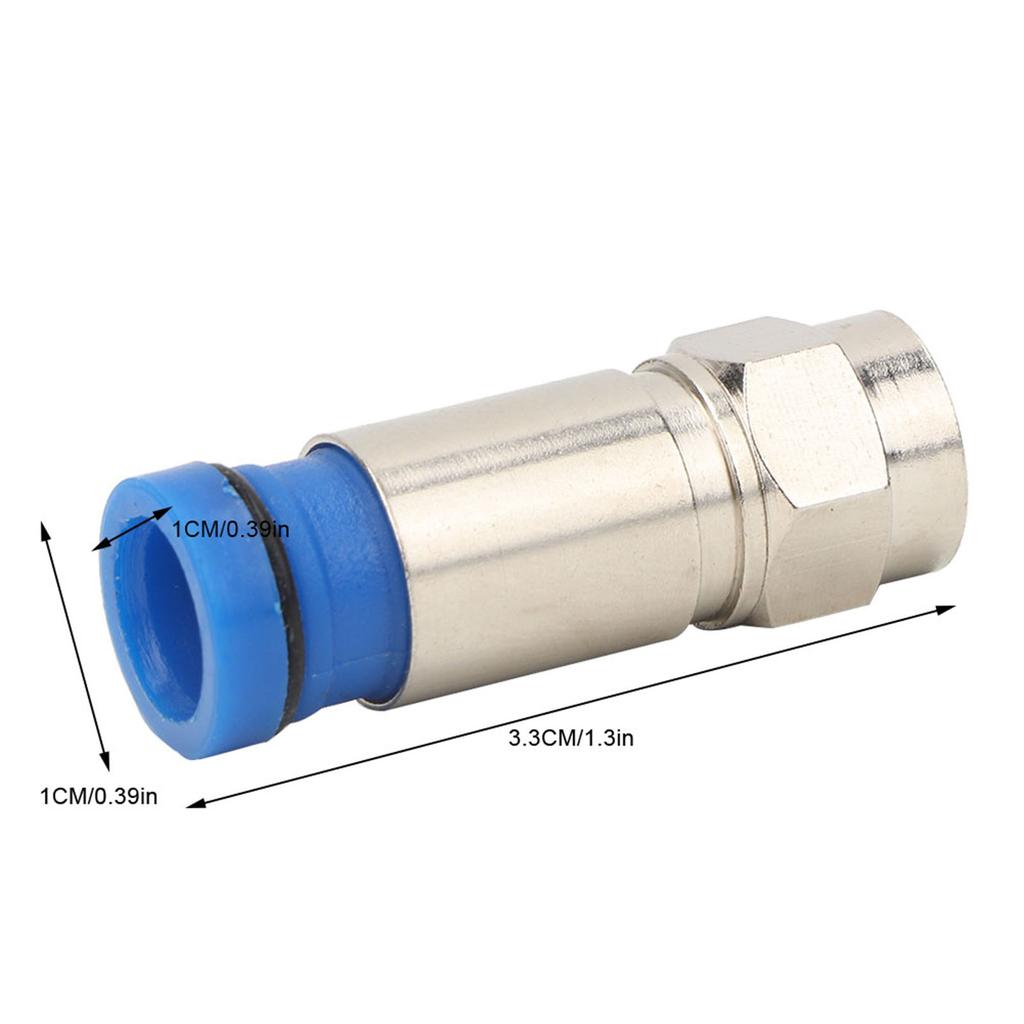 10 Pcs RG6 UK Squeezed Type F Connector F Cable Antenna Video Satellite Adaptor (F 004)