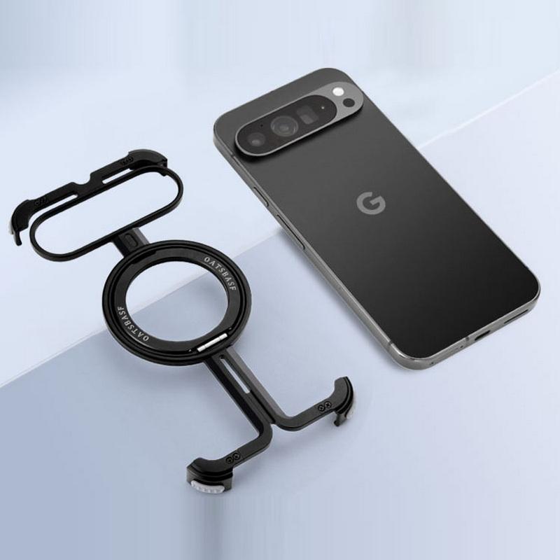Aluminium Alloy Frameless Phone Case For Google Pixel 9 Pro XL 9 Pro 8 Pro Wireless Charge Magnetic Ring Stand Shockproof Cover