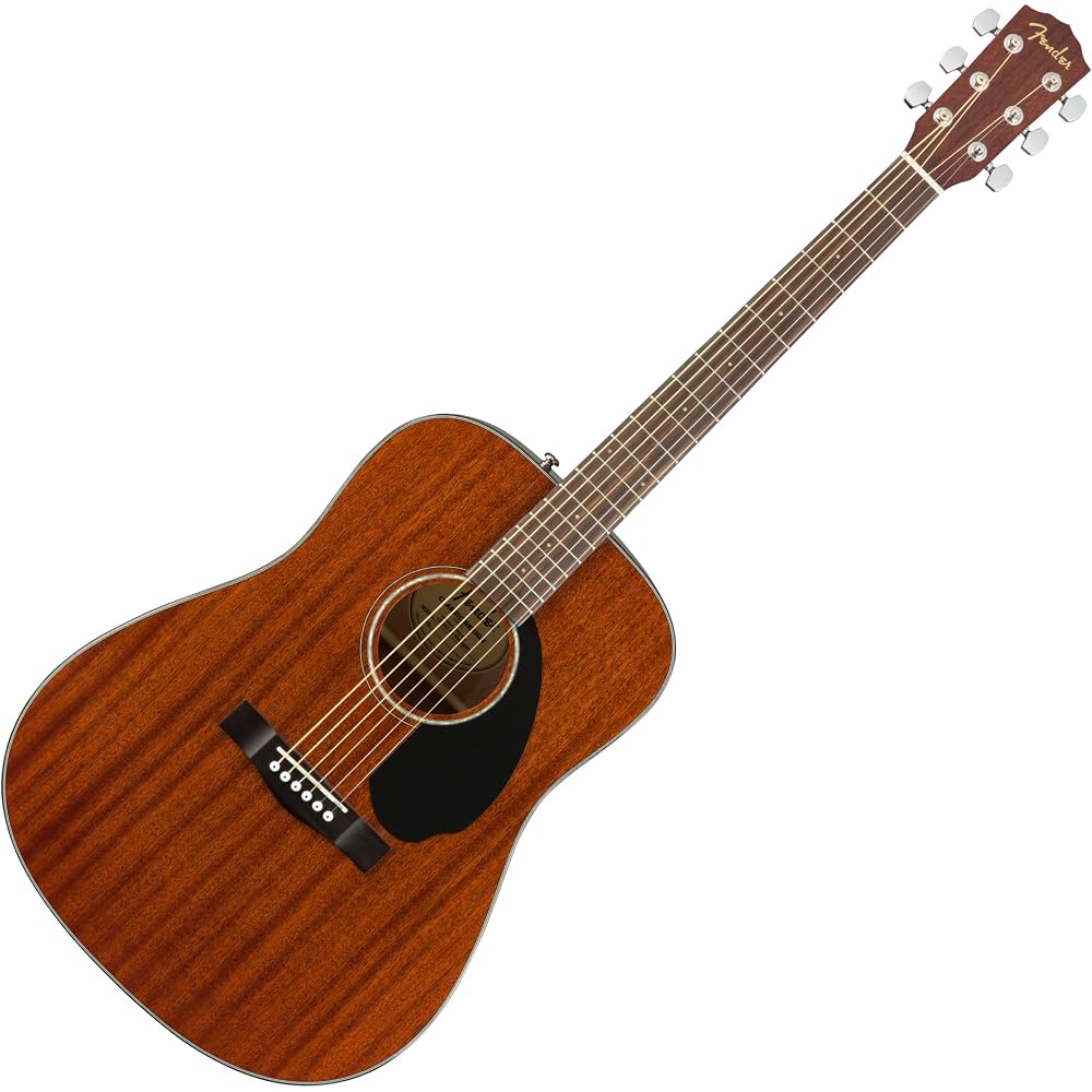 Fender Акустическая гитара CD-60S Полностью Махагоновая, Натуральная, Дредноут из Махагони с Мягким Чехлом