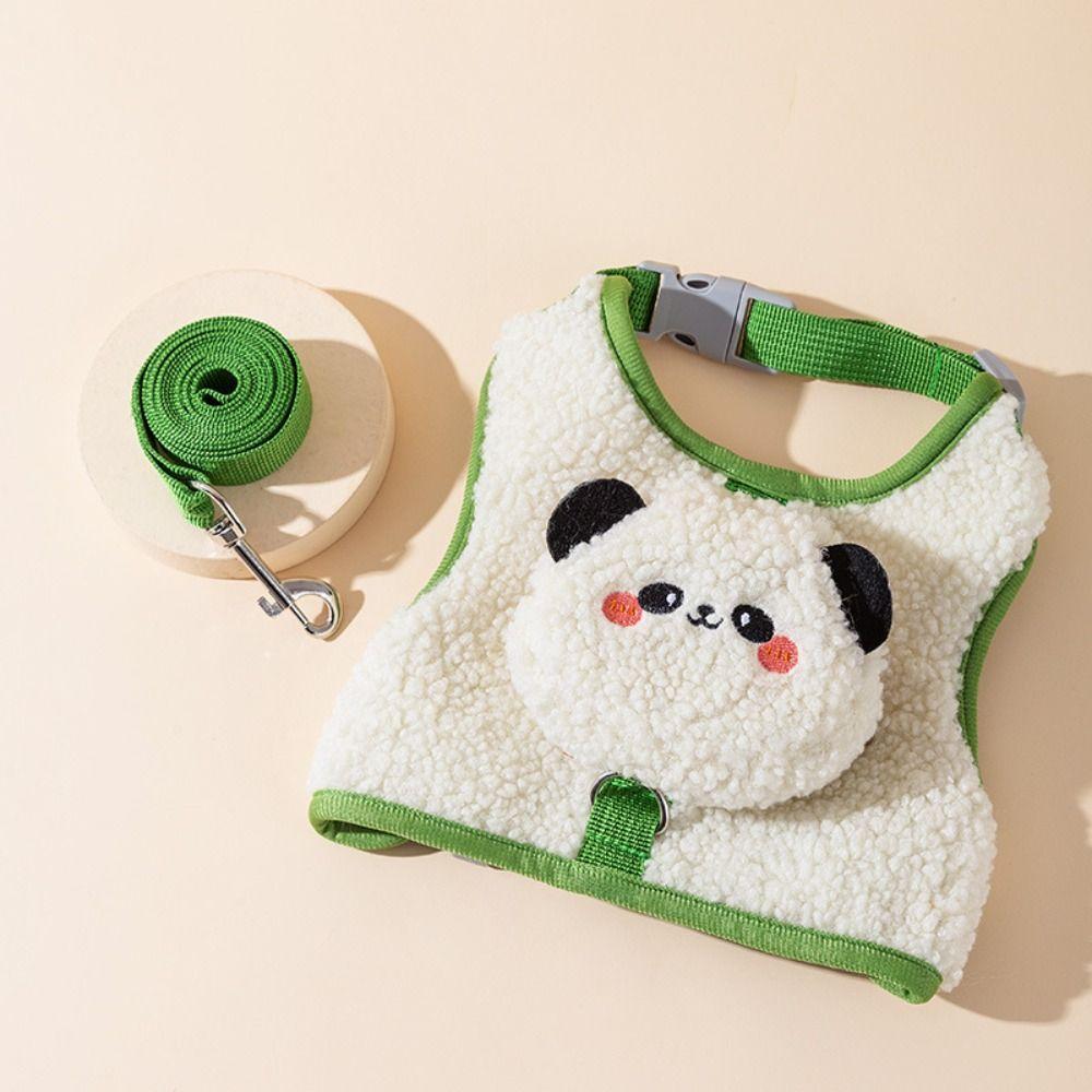 Мягкий флисовый ошейник-шлейка для собаки, милый жилет для питомца, нагрудный ремень, рюкзак для питомца, для прогулок на открытом воздухе, путешествий