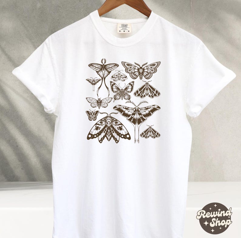 Vintage Butterfly And Moth Shirt Cottagecore Tshirt Aesthetic Shirt Aesthetic Tshirt Cute Tshirts Butterfly Shirt