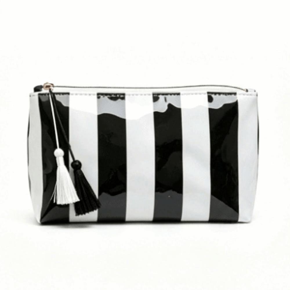 Large Capacity Striped Cosmetic Bag Waterproof Beach Storage Bag Fashion PVC Toiletry Bag  Women