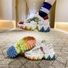 Fashion Rainbow Color Women Chunky Sneakers 7cm Lace-up Platform Casual Shoes Woman Vulcanize Shoes Designer Dad Sneakers