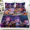 K-Pop D-Demon Hunters Натяжная простыня с 2 наволочками, с глубоким карманом, для домашнего декора, персонализированное покрывало