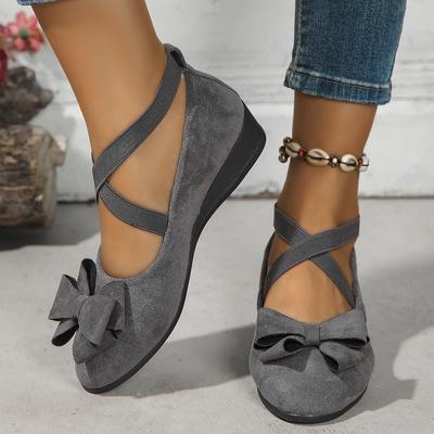 Летние новые замшевые женские туфли с бабочкой и перекрестной резинкой, туфли больших размеров
