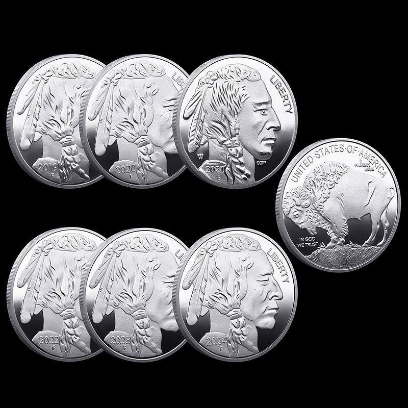 Indian 2019-2025 Multi-Year Commemorative Coins American Buffalo Gold-Plated Coins Commemorative Medal Coins