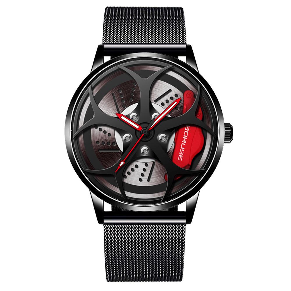 Модные мужские часы для бизнеса, контурные часы, мужские часы с сетчатым ремешком из нержавеющей стали, кварцевые часы, спортивные часы