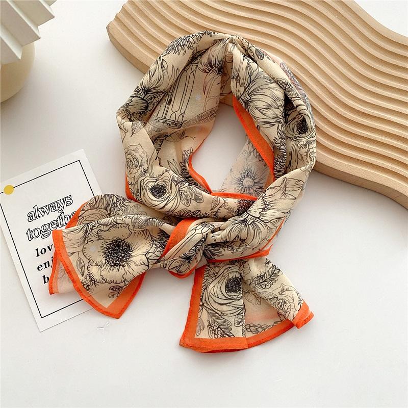 Spring and Summer Fashion Womens Scarf Luxury Designer Beach Scarf Cover-ups Flower Printing Hijab Decorate Scarf