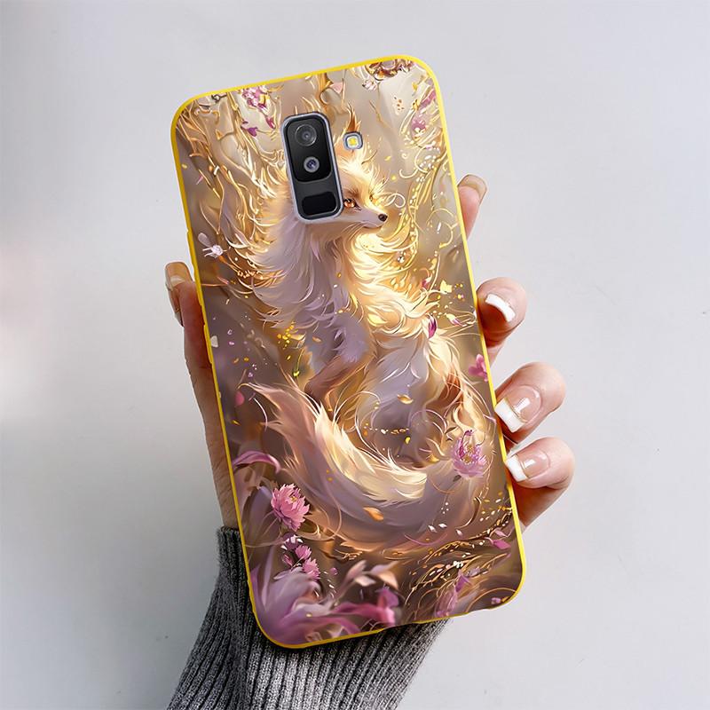 Чехол для Samsung A6 2018 Чехол A 6 A600F Мультяшный Кот Лиса Мягкий Силикон ТПУ Чехол для Телефона для Samsung Galaxy A6 Plus 2018 A605F Чехол