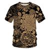 Футболки с круглым вырезом и цветочным узором с 3D-принтом, повседневные мужские футболки с коротким рукавом - Мягкая полиэстеровая ткань средней эластичности, летняя одежда свободного кроя