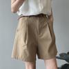 Work Shorts Women's Summer High Waist Loose Straight Wide Leg Casual Pants