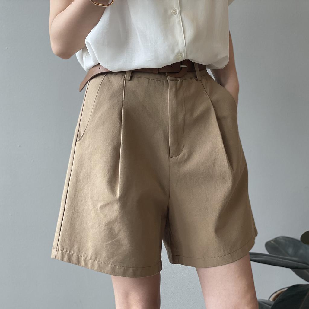 Work Shorts Women's Summer High Waist Loose Straight Wide Leg Casual Pants