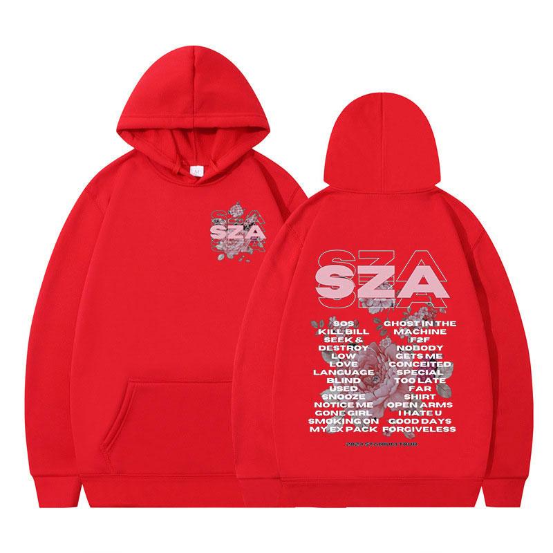 Rapper SZA SOS Australia Tour Hoodies Men Fashion Vintage Hip Hop Harajuku Hooded Sweatshirts Casual Loose Pullover Fans Gift