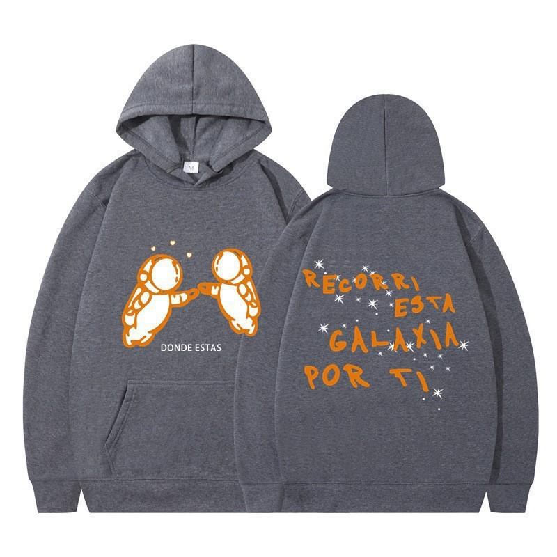 2026 Unisex Oversized Hoodie With Astronaut Print Cartoon Design Lightweight Casual Sweatshirt Fall Outdoor Daily Wear