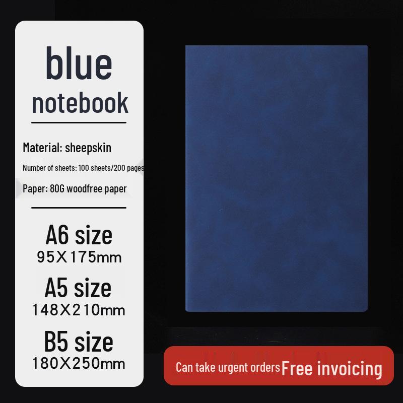 Блокнот A5 из мягкой овчины с петлей для ручки и персонализацией логотипа - Толстый журнал для деловых встреч