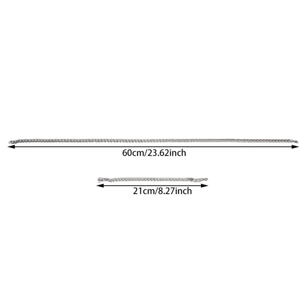 1 Set Titanium Steel Cuban Link Chain Men's Polished Stainless Steel Jewelry, Hip-Hop Party Style Necklace And Bracelet No Pendant Design