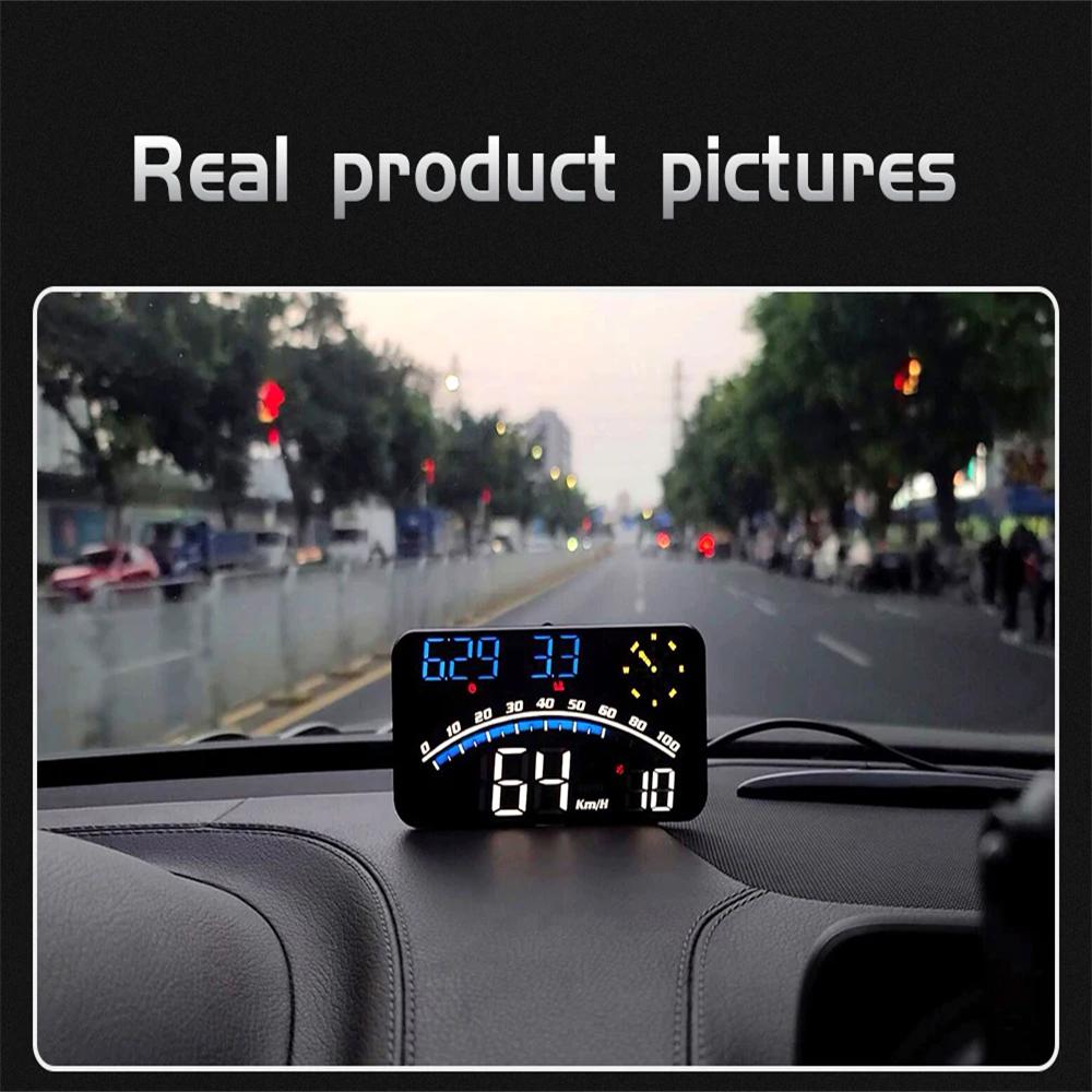 HD G10 Digital Head Up Display Big Font Car HUD GPS Speedometer with Over Speed Alarm Compass Electronic Screen Fit For All Cars