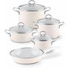 Nouvelle Avorio Enameled Cookware Set, 5 Pieces (0558-11)