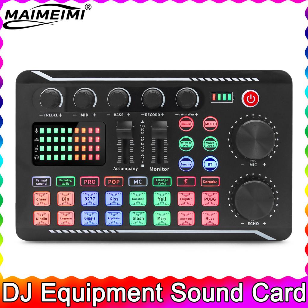 Звуковая карта F998 DJ Оборудование Микрофон Звуковая карта Консоль Студийный комплект звуковой карты Кабель Телефон Микшер Компьютер Прямой эфир Микшер голоса