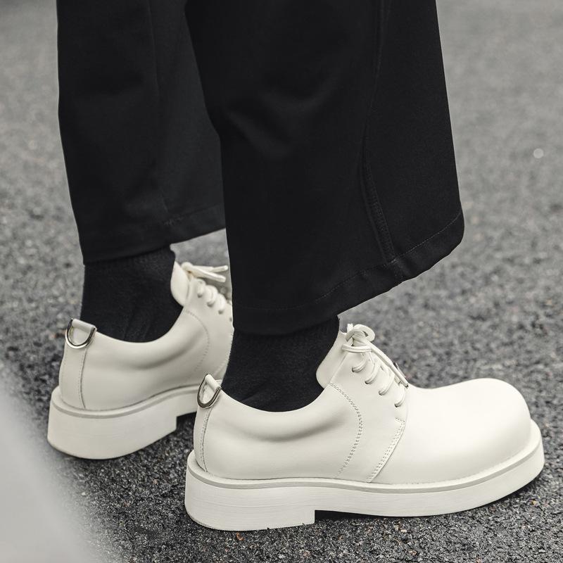 Весна 2024 года, новые туфли, мужские, с круглым носком, трендовые, универсальные, в британском стиле, на низком каблуке, 166166-J