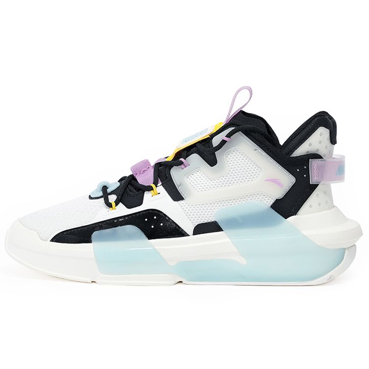 Anta Badass 3 Durable Non-Slip Low-Top Sneakers Women Sneakers White Black Blue 122138081-4