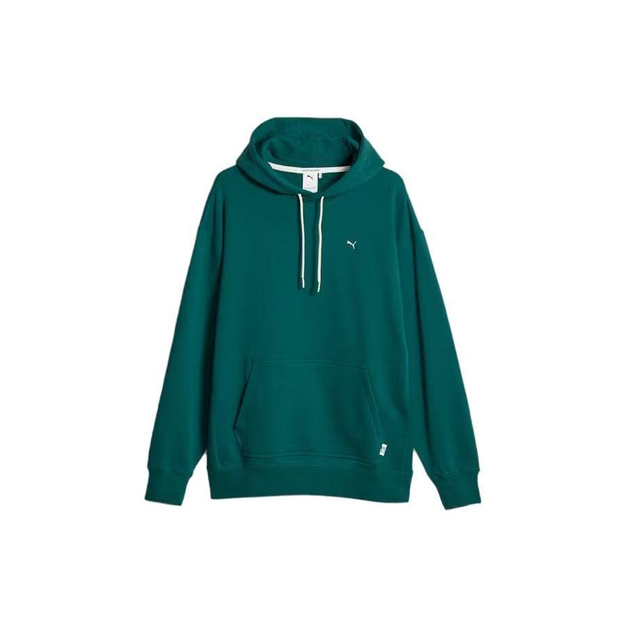 Puma Толстовка с капюшоном и длинными рукавами с вышитым логотипом Топы унисекс Оливково-зеленый 620819-43