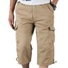 Men Casual Beach Holiday Three Quarter Length Pants Side Pockets Cargo Style Sports Short Trousers