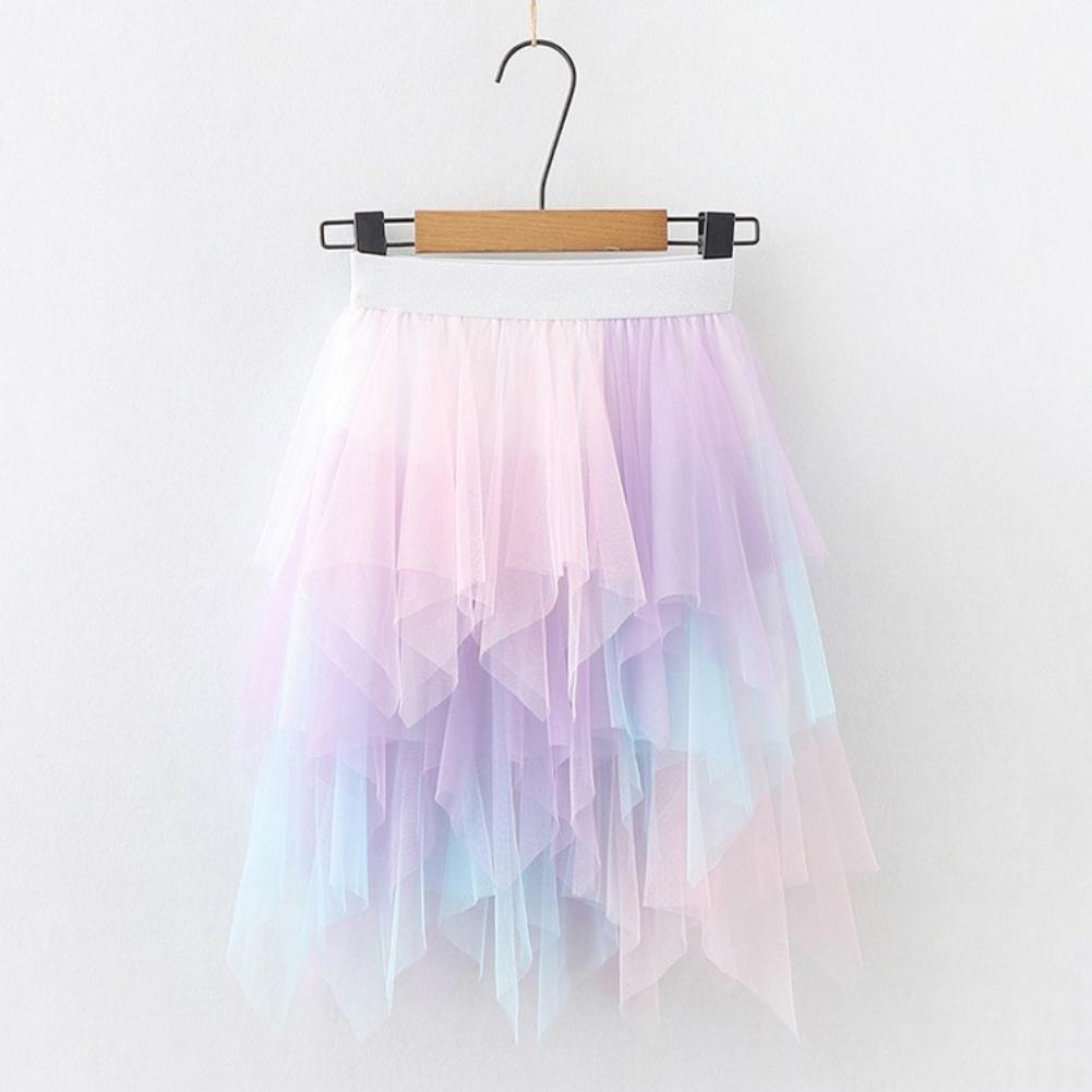 Детская юбка для девочек, детская сетчатая нерегулярная марлевая лоскутная юбка-пачка принцессы для девочек, наряды, бальное платье, детская юбка для танцев и выпускного вечера