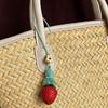 Strawberry Sandalwood Keychain Chinese Style Car Keyring Wooden Pendant Phone Chain Decoration