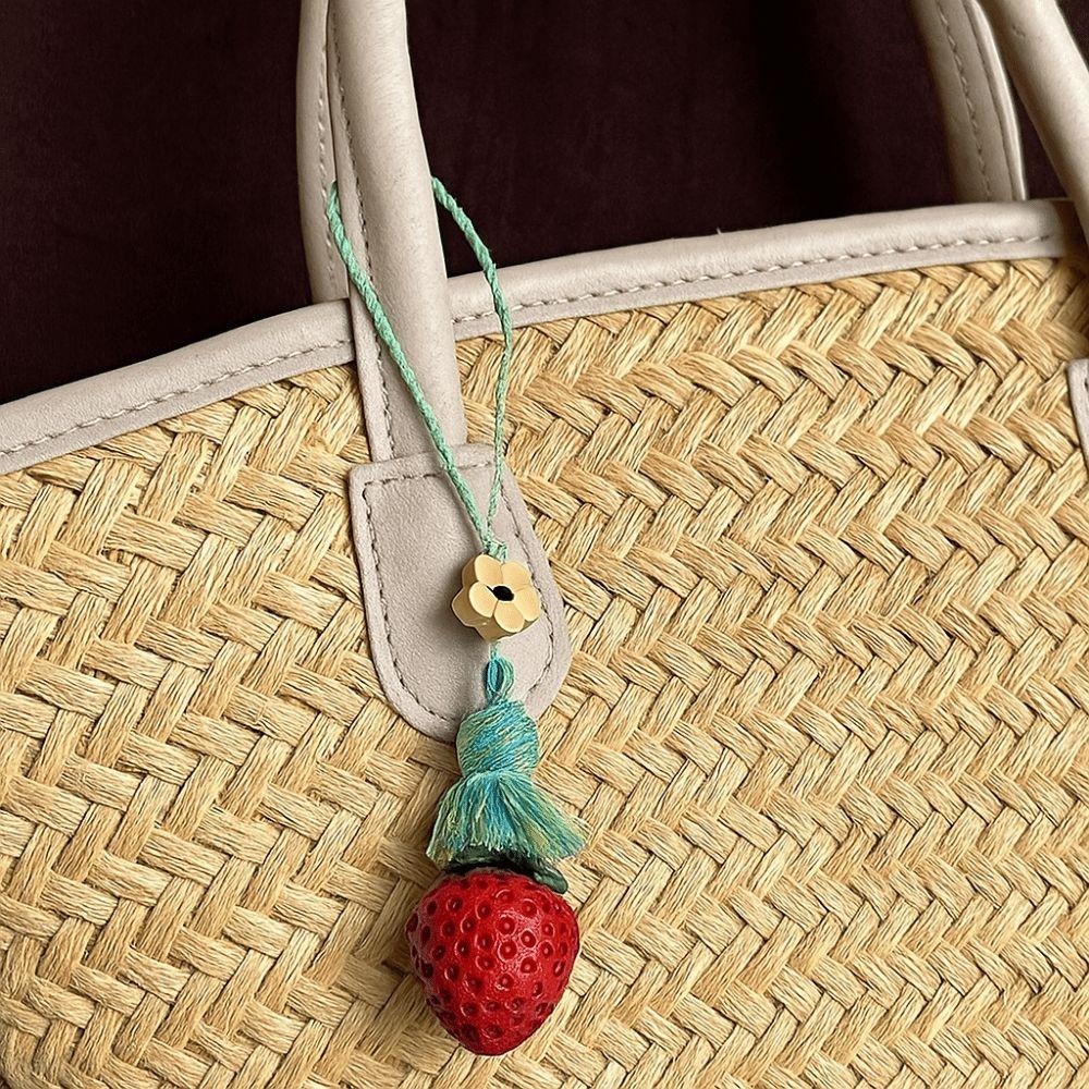 Mangosteen Wooden Pendant Phone Chain Chinese Style Car Keyring Sandalwood Keychain Decoration