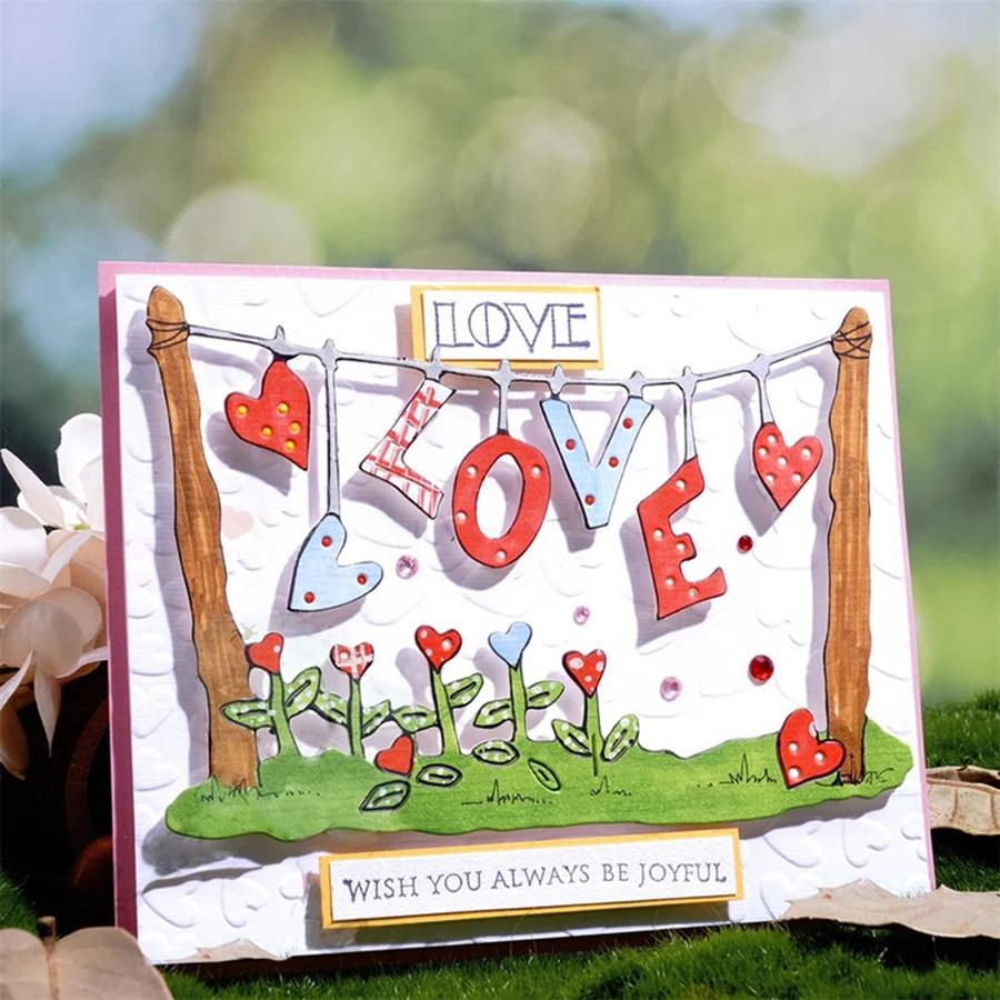 Hanging LOVE Word Metal Cutting Dies Stencils for Scrapbooking/Photo Album Decorative Embossing Paper Cards Crafts