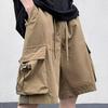 Мужские летние шорты-карго со средней посадкой и эластичной резинкой на талии, повседневные шорты с регулируемым шнурком и несколькими карманами, широкие пляжные шорты, уличная одежда