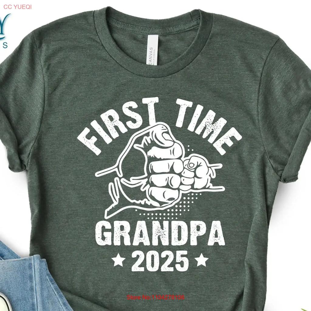 Promoted To Grandpa T Shirt New 2025 First Time Pregnancy Reveal For Grandfather Vintage Streetwear Unisex Slightly