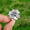 925 Silver Natural Tanzanite Quartz Statement Flower Adjustable Ring