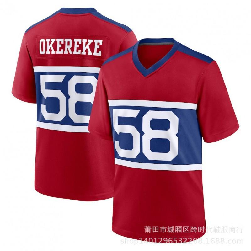 NFL New York Giants Custom Embroidered Football Jersey Men Fans - Jones 8 Barkley 26 Numbers 1 56 44