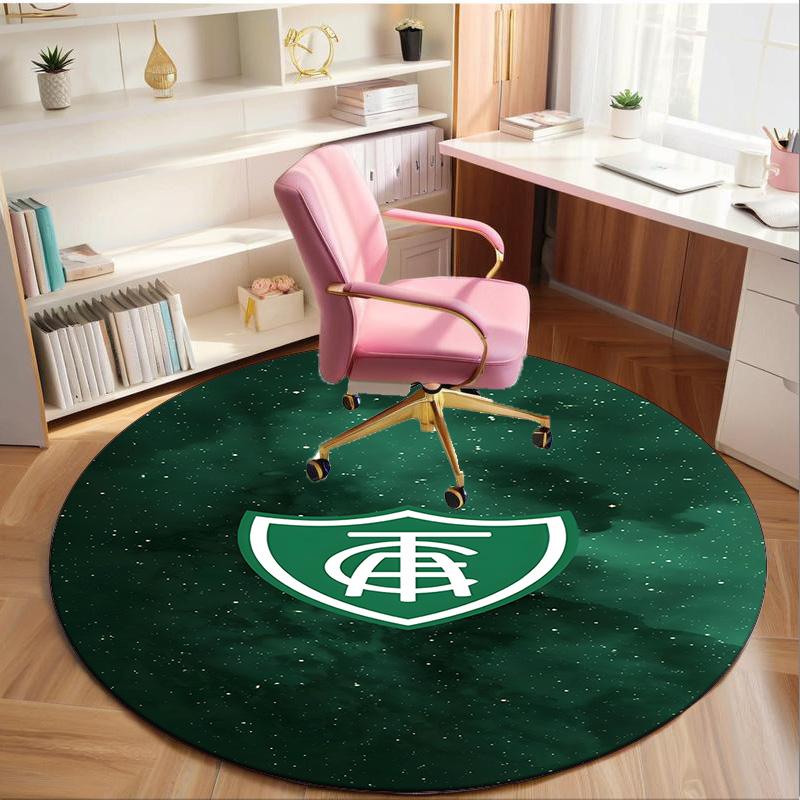 1PC round rug Green Shield Emblem Design Printed Round Area Rug ,Rug For Home Office, Round Chair Rug, Decorative Carpet Fan gifts Christmas gift