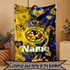 Custom Name Personalized Club America Print Blanket, Home Decor, Bedroom, Sofa, Camping, Couch, Gifts for Birthday Christmas