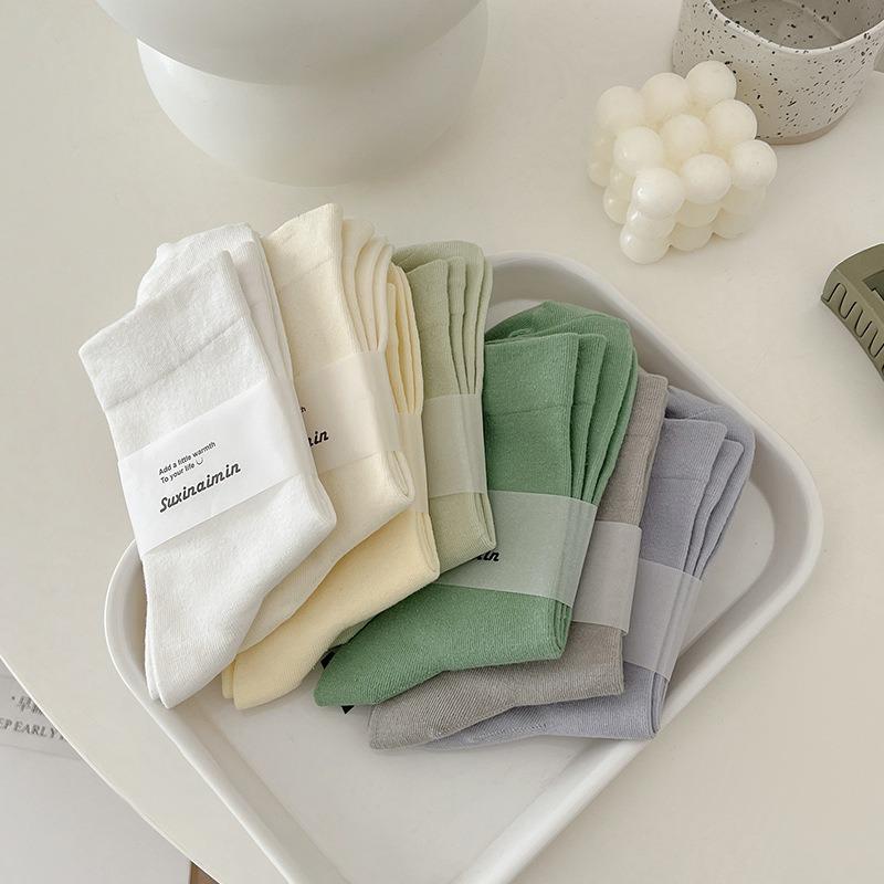 5 пар женских весенне-летних модных новых свободных носков с ворсом в трубе