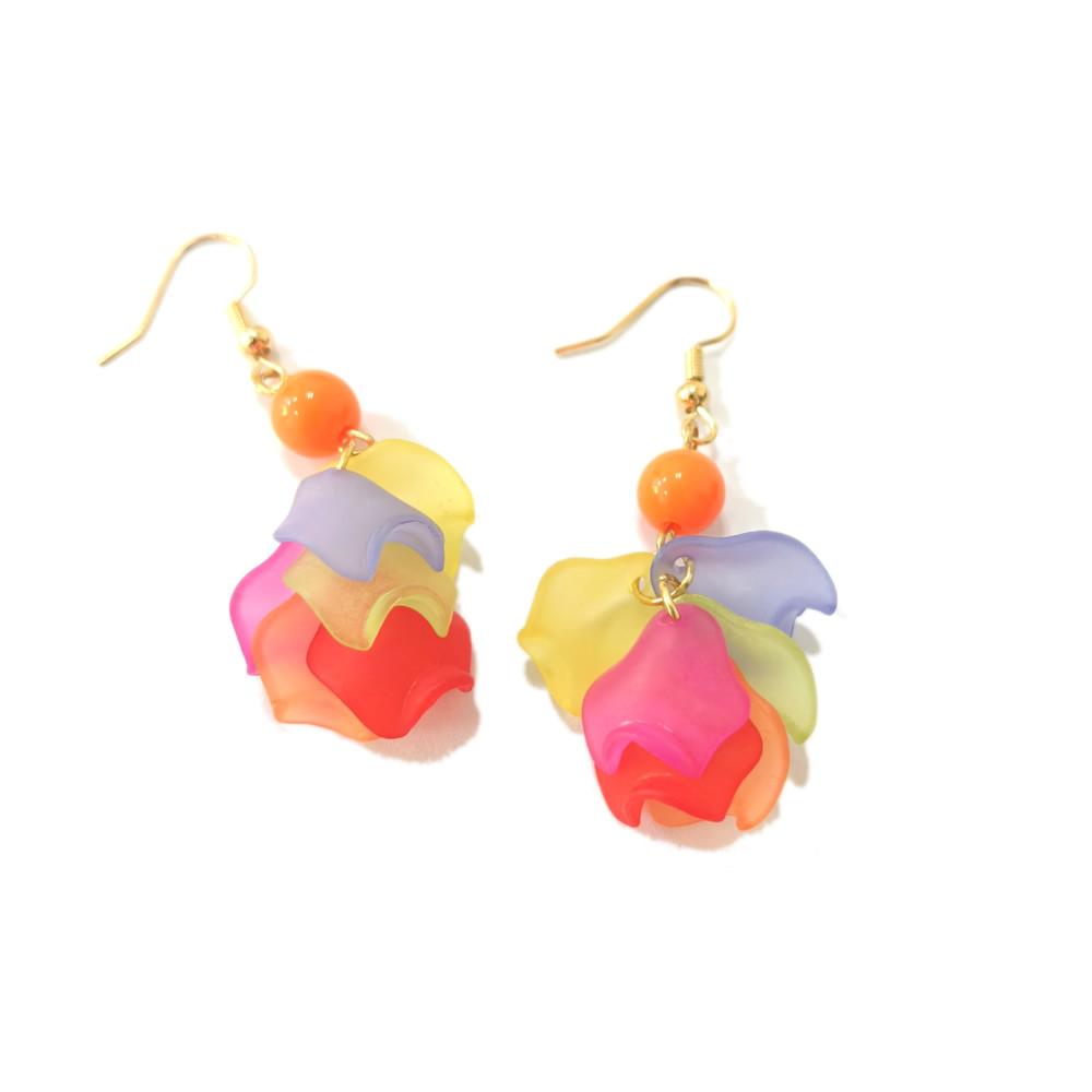 Pinkdudu Модные Простые Серьги-кисточки с красными цветами Сладкие Акриловые Сплавные Висячие Серьги для Женщин Ювелирные Подарки PD725