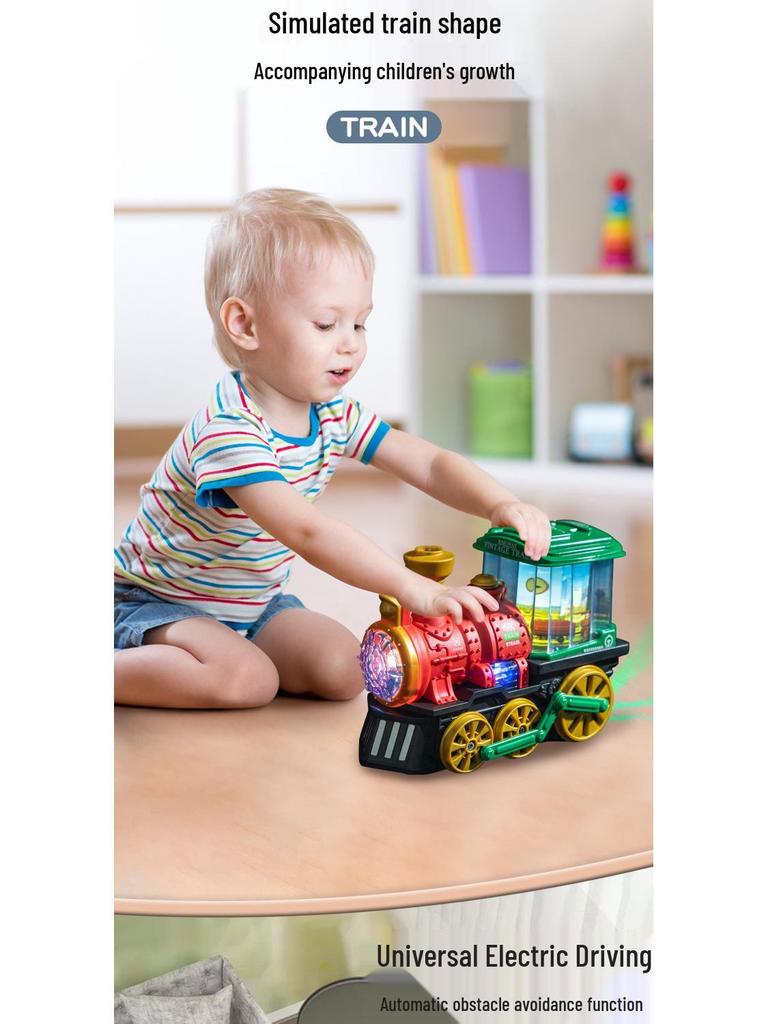 Детский электрический поезд со звуком, светом и эффектом пара ретро-локомотива - Идеально подходит для фестивалей и мероприятий