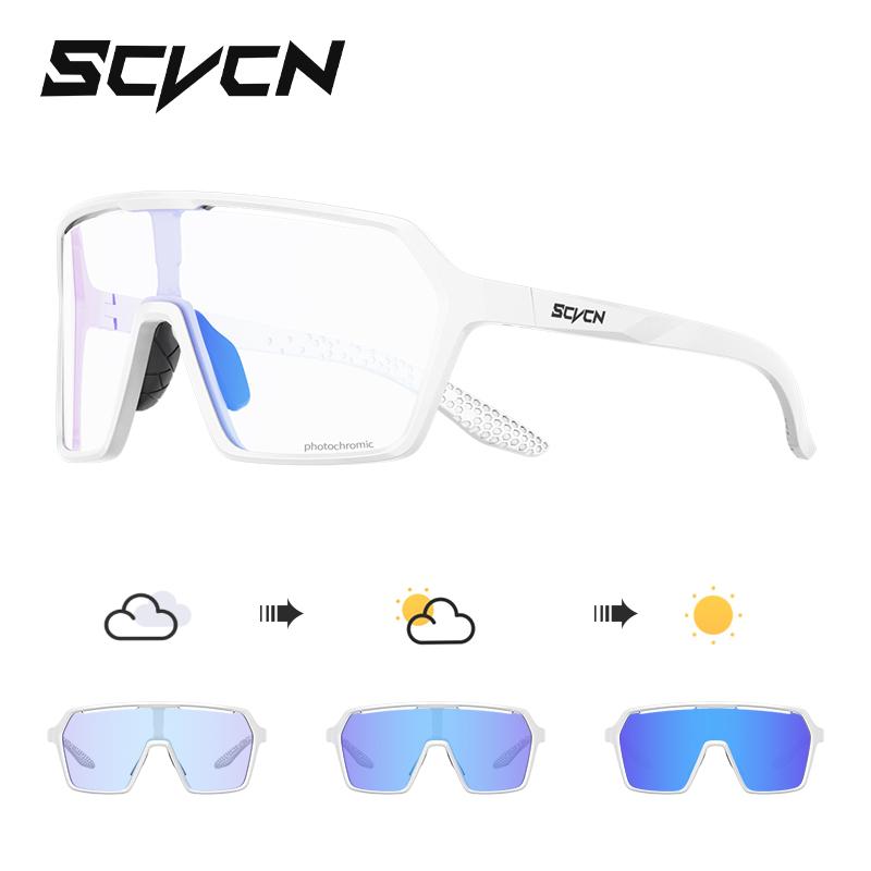 SCVCN Новые фотохромные солнцезащитные очки Велосипедные очки для МТБ Наружные спортивные очки для бега и вождения Защита UV400 Велосипедные очки 7