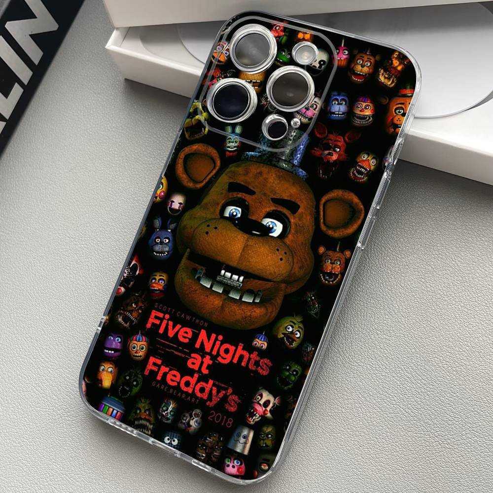 W-Fnaf-e-Fives-nights-At-Freddys-Прозрачный Силиконовый Мягкий TPU Чехол Для телефона iphone 17 16 15 14 Plus 13 12 Mini 11 Pro Max Оболочка Capa