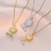 Women's Titanium Steel Sunflower Rotating Zircon Clavicle Choker - Japanese & Korean Style Fashion Trend