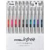 Шариковая ручка Pentel Гелевые чернила Гель Infree 0,4 мм Прозрачный корпус BLN74TL-10 10 цветов