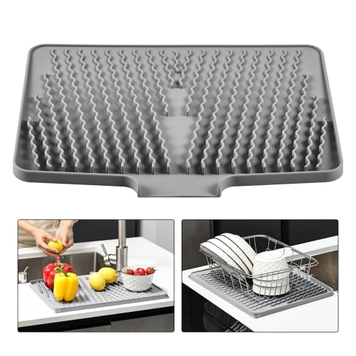 Коврик для раковины KitchenRaku, Силиконовый, Изолированный, Нескользящий, Коврик для слива и сушки, Термостойкий, Защита для раковины, Подкладка для раковины на столешницу, Кухня, Столовая Т