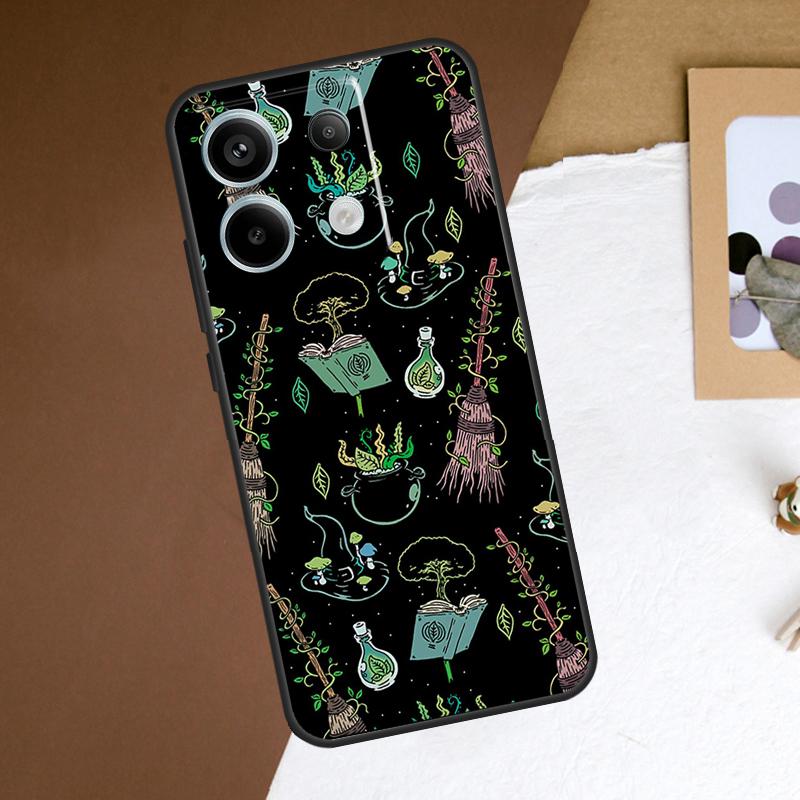 Чехол-кошелек с рисунком Оккультная Ведьма Луна Готика для Redmi Note 11 12 13 Pro Plus 9 10 10S 11S 12S Redmi 12 9C 10C 12C 13C Задняя крышка