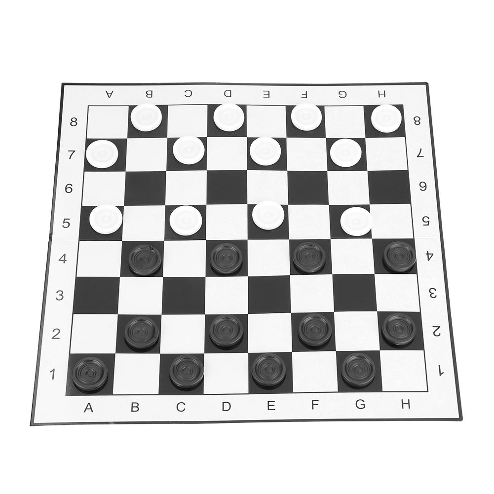 Портативная пластиковая международная складная доска для шашек, шахматная игра для вечеринок, семейных мероприятий