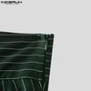 INCERUN Мужские повседневные длинные прямые брюки с застежкой-молнией на талии, неравномерные слои в полоску